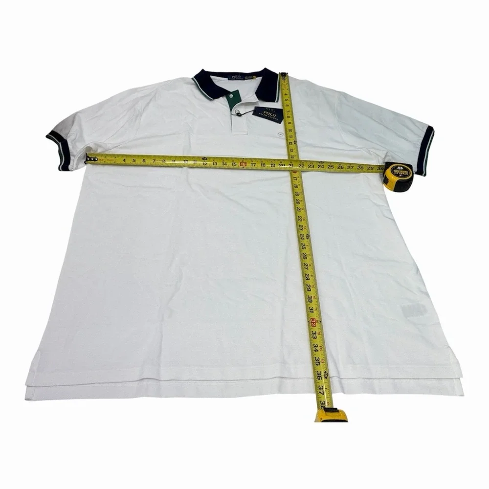 Polo Ralph Lauren White Mesh Short Sleeve Polo Shirt Men's Size 4XLT NEW